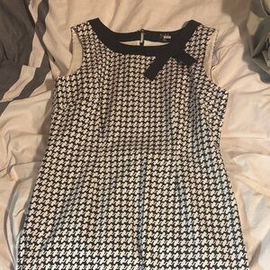 Alex Marie Black and White Houndstooth Mini Dress